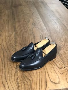 Product: Calf Leather Shoes Color code: Black Shoes Material: Calf-leather Available Size: 39-40-41-42-43-44 Package Include: Shoes Only Round Toe Tassel Loafers With Leather Sole For Galas, Tassel Loafers With Leather Sole For Galas, Round Toe, Tassel Loafers With Leather Sole For Galas, Black Slip-on Tassel Loafers With Leather Sole, Black Tassel Loafers With Leather Sole, Black Wingtip Tassel Loafers With Rubber Sole, Black Moc Toe Tassel Loafers With Rubber Sole, Black Tassel Loafers With Rubber Sole And Moc Toe, Black Tassel Loafers With Moc Toe And Rubber Sole