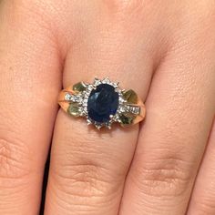 This Beautiful 2- Carat Deep Royal Blue Sapphire Is Set In Solid 14k Gold And Accented With Approximately .25 Ctw Of Natural Diamonds Recently Resized And Polished. Looks Brand New. Gia Certification Will Come With This Beauty! Disclaimer: Due To Resizing, 14k Stamp Not Visible. Poshmark Will Authenticate. Classic Blue Diamond Ring With Accents, Classic Blue Diamond Ring, Timeless Blue Diamond Ring With Accents, Classic Blue Sapphire Ring With Diamond Accents, Oval Blue Sapphire Ring With Diamond Accents, Royal Blue Sapphire Ring For Formal Occasions, Classic Royal Blue Sapphire Ring For Formal Occasions, Timeless Blue Rings With Diamond Accents, Heirloom Blue Sapphire Ring With Diamond Accents