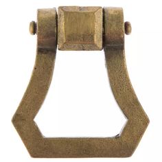 an old brass metal object on a white background