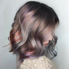 * Metallic Muse ... by @tamiramae at /parlour/.eleven Using @joicointensity ❤️ #BEHINDTHECHAIR Colored Highlights, Hair Color Trends, Hair Dos, Shoulder Length