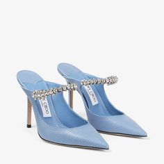 Bing 100|Denim Lizard Print Pumps| JIMMY CHOO US Lizard Print, Jimmy Choo Heels, Jimmy Choo Shoes, Leather Mules, Cornflower Blue, Crystal Embellishment, Ballet Flat Shoes, Pump Sandals, Mens Fragrance