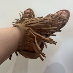 Womens Boho Fringe Sandals Condition: New - No Box Synthetic Sandals With Round Toe For Festivals, Trendy Synthetic Sandals For Festivals, Summer Festival Closed Toe Heels, Summer Festival High Heels, Casual High Heel Sandals For Festival, Edgy Sandals, Bottega Veneta Sandals, Black Birkenstock, Michael Kors Wedges