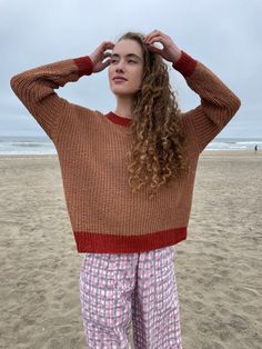 Our Chunky Sweater is hand knit and naturally dyed by our artisans in India. For this cozy sweater we use 100% organic cotton of course. Dimensions: Measured flat (It's a loose knit so there is a lot of stretch possible): Small: Chest 59cm/23in, Length 49cm/19.2in, Sleeve length 40cm/15.7in Medium: Chest 61cm/24in, Length 51cm/20in, Sleeve length 40cm/15.7in Large: Chest 63cm/25in, Length 53cm/20.8in, Sleeve length 40cm/15.7in Care: To maintain its beauty, hand wash in lukewarm water or machine Brown Chunky Knit Cotton Sweater, One Size Brown Knit Sweater, Brown Textured Knit Relaxed Fit Sweater, Bohemian Chunky Knit Brown Sweater, Bohemian Brown Chunky Knit Sweater, Hand Knitted Cotton Sweater For Fall, Bohemian Crew Neck Knitted Sweater, Cozy Cotton Hand Knitted Sweater, Cozy Hand Knitted Cotton Sweater