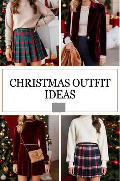 Aesthetic Christmas Outfits, Classic Red Dress, Festive Accessories, Glamorous Christmas, Xmas Outfits, Winter Layers, Matching Christmas Pajamas