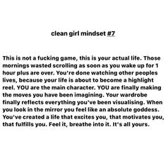 a poem written in black and white with the words clean mindest 7 on it