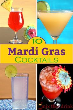 the top ten mardi gras cocktails to try this year, including rum and margarita