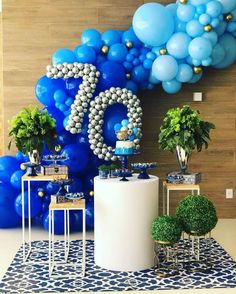 balloons and decorations are on display in the lobby