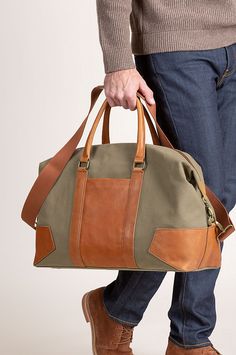 click to expand Khaki Rectangular Canvas Travel Bag, Khaki Canvas Travel Bag For Everyday Use, Large Capacity Khaki Canvas Travel Bag, Everyday Use Khaki Canvas Travel Bag, Casual Khaki Canvas Travel Bag, Duck Canvas Bag With Leather Handles For Everyday Use, Functional Khaki Bag With Canvas Lining, Functional Khaki Bags With Canvas Lining, Khaki Cotton Bags With Leather Handles