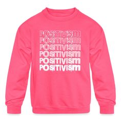 Kids' Crewneck Sweatshirt | Brand: Gildan | Fabric Content: 50% Polyester/50% Cotton Branded Sweatshirts, Neon Pink, Crew Neck Sweatshirt, Crew Neck, Sweatshirts, Pink, Fabric