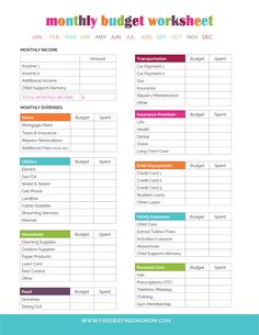 the free printable budget worksheet is perfect for busy moms to do