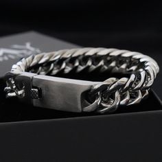 F R E E - E X P R E S S - S H I P P I N G - W O R L D W I L E Introducing our Extra Thick Men's Curb Bracelet, a bold and stylish accessory designed to make a statement. This high-quality bracelet features an impressive width of 16mm (0.63 inches) and a length of 21.5cm (8.46 inches), crafted from durable stainless steel that can withstand everyday wear and tear. The bracelet includes a special clasp that allows for easy opening and closing without assistance. Width: 16mm (0.63 inches) Length: 2 Perfect Gift For Him, Personalized Bracelets, Stylish Gifts, Steel Bracelet, Stainless Steel Chain, Chain Link Bracelet, Stylish Accessories, Custom Engraving, Stainless Steel Bracelet