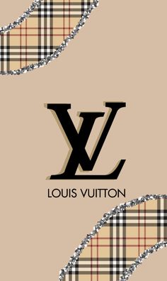 the louis vuitton logo is shown on a tan background with silver sequins