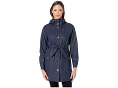 Helly Hansen Kirkwall II Raincoat - Women's Coat : Navy : This Helly Hansen Kirkwall II Raincoat has a modern and flattering look that's perfect for splashing around in the rain! Helox+ Construction • Helox+ construction offers complete waterproof and windproof protection. • Heat and pressure welded seams ensure that no water can get in so you stay drier throughout the day. Attached, adjustable hood with a stand collar gives you additional coverage when you need it. Long sleeves fit loosely thro Modern Waterproof Raincoat For Spring, Modern Waterproof Raincoat For Rainy Weather, Modern Raincoat For Fall Weather, Modern Raincoat For Rainy Fall Weather, Modern Fall Raincoat For Rainy Weather, Modern Waterproof Raincoat For Fall, Modern Waterproof Raincoat For Workwear, Waterproof Outerwear For Rainy Season Workwear, Blue Raincoat