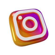 an orange and purple square shaped object on a white background with the word instagram above it