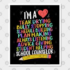 i'm a teacher saying poster with the words in different colors on black background