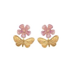 Sakura Earrings Angel Accessories, Jewelry Closet, Jewelry Accessories Ideas, Classy Jewelry, Fancy Jewelry, Gold Dipped, Girly Jewelry, Pretty Pastel, Butterfly Earrings