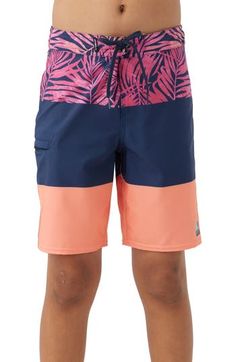 Get your kiddo ready to splash and play in these colorblocked swim trunks featuring signature antirash seaming, easy-moving stretch and water-resistant tech. Lace-up closure Hyperdry durable water-resistant (DWR) technology Hyperfreak stretch fabric Hyperthread antirash seaming 53% recycled polyester, 37% polyester, 10% elastane Machine wash, tumble dry Imported Playful Outdoor Swimwear With Upf 50+, Playful Outdoor Swimwear With Uv Protection, Playful Swimwear With Uv Protection For Outdoor, Playful Swimwear For Water Sports With Uv Protection, Playful Swimwear With Uv Protection For Water Sports, Sporty Swim Trunks With Uv Protection For Pool, Playful Swimwear With Upf 50+ For Water Sports, Playful Blue Swimwear For Water Sports, Casual Swim Trunks With Uv Protection For Surfing