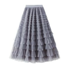 Tulle Cake Long Skirt Women Spring Summer RuffleHigh Quality Multilayer Mesh Cake SkirtLining has been upgraded to crimping flat car line pressingM:Waist 58-108cm, Skirt Length 85cm, Lining Length:75cmL: Waist 58-108cm, Skirt Length 95cm, Lining Length:75cm Grey Skirts, Long Skirt Summer, Gauze Skirts, Fishnet Dress, Tulle Maxi Skirt, Cupcake Dress, Maxi Rok, Pleated Long Skirt, Skirts Women