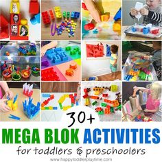 mega blok activities for toddlers and preschoolers to do at home or in the classroom