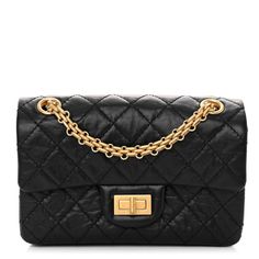 This is an authentic CHANEL Aged Calfskin Quilted 2.55 Reissue Mini Flap in Black. This stylish shoulder bag is beautifully crafted of diamond quilted aged calfskin leather in black. The bag features a gold reissue chain shoulder strap and a Chanel mademoiselle turn lock. This opens to a matching black leather interior with zipper and patch pockets. Chanel Embossed Bag, Chanel Vintage Single Flap Bag, Jersey Quilt, Chanel Mademoiselle, Chanel Crossbody, Chanel 19, Chanel Tweed, Quilted Wallet, Chanel Shoulder Bag