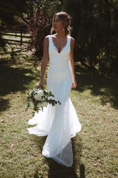 Sienna Gown | Eco Lace Wedding Dress | Made to Order Standard – Grace Loves Lace US Simple Sleek Wedding Dress Classy, High Neck Wedding Gown, Wedding Dress Grace Loves Lace, Sleek Wedding, Second Wedding Dresses, Dreamy Wedding Dress, Beautiful Wedding Gowns, Fit And Flare Wedding Dress, Wedding 2025