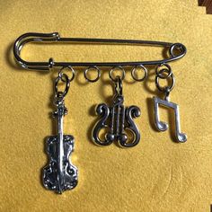 Beautiful Silver Instrument Pin. Music Note Accessories, Musical Notes, Musical Note, Music Note, Music Gear, Music Notes, Violin, Pretty Outfits, Musical