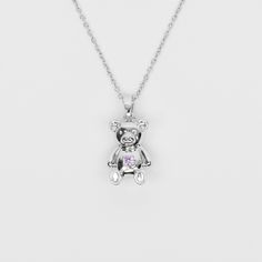 Teddy Necklace – Geme Teddy Necklace, Unity Ring, Birthday Discount, Crown Ring, Silver 925 Necklace, Gem Stones, Crystal Gems, Dainty Jewelry, Heart Necklace