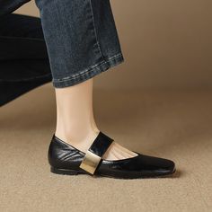 #Buckle #Embellished #PumpsShoes #WomenShoes Mary Jane Heels, Mary Jane Flats, Leather Items, Pump Shoes, Flat Shoes Women, Mary Janes, Block Heels, Rubber Sole, Shoes Flats