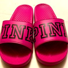 Nwt!! Pink Women’s Sandal Slide Color Dark Pink Size Medium Pink Summer Slip-on Slides, Pink Open Toe Casual Slippers, Pink Slide Sport Sandals For Beach, Pink Slip-on Summer Slippers, Pink Summer Slip-on Slippers, Pink Open Toe Sport Sandals For The Beach, Pink Open Toe Sport Sandals For Vacation, Pink Non-slip Summer Slippers, Pink Casual Slide Sport Sandals