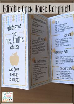 an open brochure with the words welcome to firsts, fifths and thirds