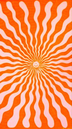 an orange and white abstract design is featured in this image, which appears to be made up of wavy lines