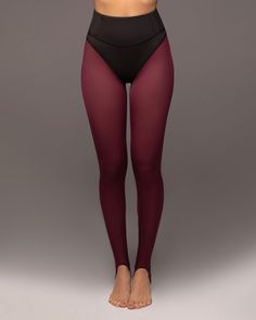 Sheer Leggings, Fashion Activewear, Burgundy Outfit, Stirrup Leggings, Burgundy Leggings, Golf Dresses, Skirts And Dresses, Legging Outfits, Activewear Brands