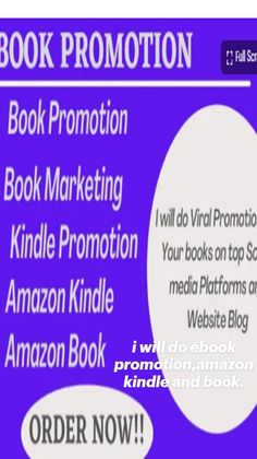 the book promotion page for amazon kindle and kindle books is shown in purple