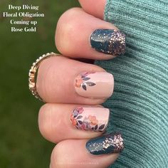 Pretty Nail Colors, Fingernail Designs, Floral Nail Designs, Healthy Nails, Funky Nails, Nail Art Inspiration, Floral Nails