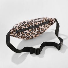 This fanny pack comes with an animal print design. It is made of canvas and our logo is embroidered on the front. Very easy to wear with our shorts and t-shirts. Summer Casual Belt Bag With Zipper Pocket, Casual Summer Belt Bag With Zipper Pocket, Casual Leopard Print Bag With Zipper Closure, Casual Summer Belt Bag With Zipper Closure, Casual Summer Travel Belt Bag, Casual Belt Bag With Zipper Closure, Casual Belt Bag With Pockets For Streetwear, Casual Black Belt Bag For Summer, Casual Cotton Belt Bag For Everyday Use