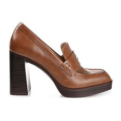 Step back in time with the vintage-inspired Ezzey loafers by Journee Collection. These chic loafers feature a strap accent and a square-toe design, crafted from luxurious vegan leather for a touch of sophistication. The block heel, lined with a padded footbed, adds both style and comfort to the wide-width slip-on silhouette, making these loafers the perfect wardrobe essential for any fashion-savvy gal.Closure Type: Slip-OnPlatform Shoe Height: 1 InchShoe Heel Height: 3 1/2 InchesUpper/Outer Bas… Let You Go, Square Toe Boots, Perfect Wardrobe, Journee Collection, Shoes Pumps, Toe Designs, Heel Pumps, Vintage Vibes, Stacked Heel