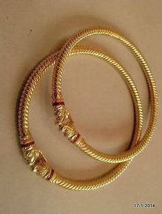 Copper Bangles Gold, 20 Grams Gold Bangles Designs, Gold Round Copper Bangle, Handmade Gold Bracelet For Festivals, Handmade Traditional Gold Bracelet For Festivals, Traditional Copper Bracelet Jewelry, Traditional Gold-colored Copper Bangle, 5 Grams Gold Bangles, Gold Covering Jewellery