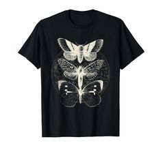 PRICES MAY VARY. This merchandise is ideal for all the butterfly lovers and moth lovers who like astronomy. It features an artwork of a gothic-aesthetic butterfly and moth with a celestial sphere. Also, astronomers and cosmologists will have an instant connection to this. Use this cosmic clothing to stand out as an entomologist in front of your family and friends. Also, this will be appreciated by insect lovers, lepidopterists, and butterfly collectors, as well as by everyone who loves animals. Moth Insect, Astronomy Lover, Halloween Vintage, Stylish Clothes For Women, Tees For Women, Crew Neck Shirt, T Shirt For Men, Vintage Tshirts, Astronomy