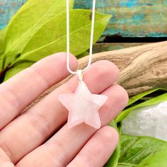 This adorable Rose Quartz Star pendant is sure to make your day. We love Rose Quartz for its reminder to love yourself unconditionally. The soothing, soft pink stone is gentle and calming in energy and it brings a deep sense of reassurance through even the most troubling of times. Rose Quartz: Love, Health, HarmonyA powerful healing stone for the heart, Rose Quartz teaches the true essence of love - infinite, unconditional, nonjudgmental. It purifies and opens the heart at all levels, bringing Pink Star Charm Pendant Jewelry, Pink Star Charm Jewelry For Gift, Pink Rose Quartz Crystal Necklace Gift, Heart Rose Quartz, Crystal Aesthetic, Heart Rose, Love You Unconditionally, Rose Quartz Heart, Love Rose