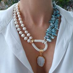 Big Beads Necklace, Big Bead Necklace, Unusual Necklace, Necklace Big, Necklace Chunky, Pretty Jewelry, Neck Piece, Necklace Women, Jewelry Pendant