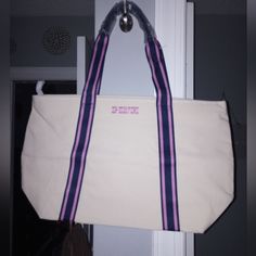 Canvas Pink By Victoria's Secret Bag Brand New With Tags Measurements Are 21in Long And 13 In Tall Preppy Pink Bag For Everyday Use, Preppy Pink Everyday Bag, Everyday Preppy Rectangular Bag, Victoria Secret Pink Bags, Victoria Secret Bags, Bag Brand, Pink Bag, Womens Tote Bags, Victoria Secret Pink