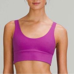 Lululemon Align Reversible Bra Flip Inside Out For Two Different Looks! Lightweight, Buttery-Soft Nulu Fabric Wicks Sweat And Is Four-Way Stretch. Added Lycra Fiber For Stretch And Shape Retention. Intended To Provide Light Support For A/B Cup Vivid Plum / Vintage Plum - Sold Out Color Online Size 6 Nwt Casual Activewear With Built-in Bra For Relaxation, Casual Sports Bra With Built-in Bra For Relaxation, Casual Seamless Activewear For Relaxation, Casual Activewear With Built-in Bra, Purple Sports Bra, High Support Bra, Red Sports Bra, Lululemon Bras, Reversible Top