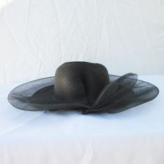 Brand New W/O Tag No Brand/Material Tag One Size Black Straw Hat For Beach, Black Boater Hat For Kentucky Derby Evening, Black Boater Hat With Short Brim For Vacation, Black Boater Hat With Short Brim For Evening, Black Boater Hat With Short Brim For Beach, Black Flat Brim Boater Hat For Vacation, Black Short Brim Boater Hat For Vacation, Black Wide Brim Boater Hat For Spring, Black Wide Brim Boater Hat