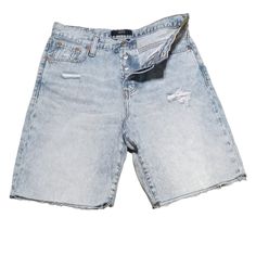 New With Tags. 9" Cutoffs Casual Relaxed Fit Shorts With Buttons, Light Wash Bottoms With Button Closure For Streetwear, Light Wash Cotton Bottoms With Snap Buttons, Casual Relaxed Fit Shorts With Button Closure, Denim Bottoms With Buttons For Streetwear, Casual Medium Wash Jean Shorts With Button Zip Fly, Casual Bottoms With Snap Buttons And Short Length, Casual Button Closure Cutoff Jean Shorts, Casual Short Jeans With Button Zip Fly