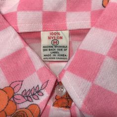 Orange, pink, purple & white blouse in nylon. Has buttons down the front, long sleeves, and pointed collar. Has original attached K Mart tags. Looks like it has never been worn. Detailed Measurements:Bust - 38 inches Waist - 36 inches Shoulder - 15 inches Body Length - 25 inches Sleeve Length - 22 inches K Mart, White Blouse, Orange Pink, Vintage 70s, Pink And Orange, Pink Purple, Button Downs, Sleeve Length, Orange