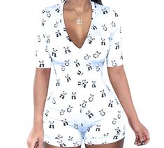 PRICES MAY VARY. ✨ SIZE -- S, M, L, XL, XXL. Freely choose according to your body size, the onesies for women meet the different needs of your body. Please choose the larger size to buy if you want to wear loose ✨ MATERIAL -- Onesie pajamas for women crafted from extra soft and stretchy silky fabric, contain 95% polyester and 5% spandex, cute and comfy, lightweight and breathable, this must-have womens onesies pajamas will provide loose and flowy comfort ✨ DESIGN -- Onesies for women feature wit Onesie Women, Onesies For Women, Onesies Pajamas, Womens Onesie, Bodycon Bodysuit, Short One Piece, Pajamas For Women, Women Crafts, Pajama Romper