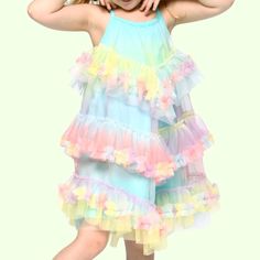 Nwt - Baby Sara Little Girl Pastel Rainbow Mesh Ruffled Tiered Dress - Size 4t Let Your Little Fashionista Shine This Spring Summer In This Fabulously Tiered Pastel Rainbow Tie Dye Mesh Dress! Get All The Details While Still Being Light & Breezy Perfect For Outdoor Activities! Step Out In Style & Make Sure Everyone’s Jaw Drops! (No Exclamations Needed It's That Cute!) Sara Dress, Soft Kidcore, Ruffle Tiered Dress, Rainbow Tie Dye, Rainbow Tie, Size 4t, Fit N Flare Dress, Pastel Rainbow, Tiered Dress