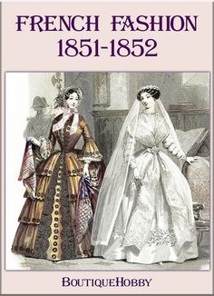 Vintage victorian fashions catalog 1851-1852,illustration victorian clothing women,dress design  Book will be a valuable reference for costume designers and fashion historians, and a fascinating view on the designs of the past for nostalgia enthusiasts. Original book printed in 1851 Ebook only, not paper book. File Type: PDF Format - 1 instant download files 300 DPI,  high quality 1500*2200 76 Pages Refunds or returns are not accepted. Therefore, ALL SALES ARE FINAL. However I am glad to resend 1851 Fashion, Victorian Clothing Women, Victorian Era Clothing, Women Dress Design, Victorian Dress Pattern, Rococo Era, 1880s Fashion, Robes Vintage, Victorian Clothing