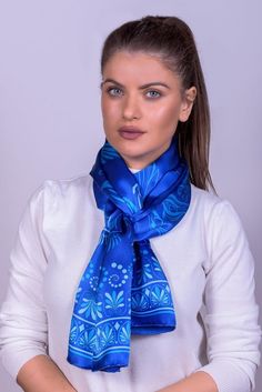 Elegant blue Pegasus #silkscarf, representing the glorious Ancient Greek mythology! Buy yours by clicking here Traditional Blue Scarf As Gift, Artistic Blue Silk Scarf, Artistic Blue Silk Scarves, Traditional Blue Silk Scarves, Traditional Blue Silk Scarf, Blue Pegasus, Silk Scarf Tying, Ancient Greek Mythology, How To Wear A Scarf