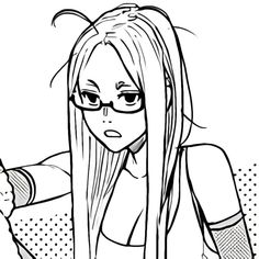 a girl with long hair and glasses on her head is holding a pen in one hand